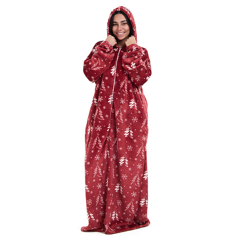 Snuggs Wearable Blanket Monk Red Christmas Tree